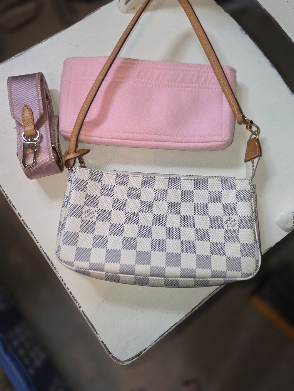 2013 NM LOUIS VUITTON AZUR POCHETTE ACCESSOIRIES CA0183 EXCELLENT - Picture 2 of 16